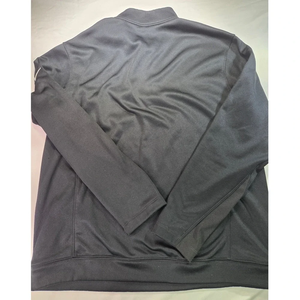 Nike Golf Therma-FIT Mens Large Black Quarter Zip Pullover Sweatshirt Stripe